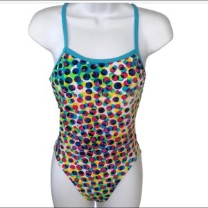 ADIDAS multi color polka dot 1pc swimsuit